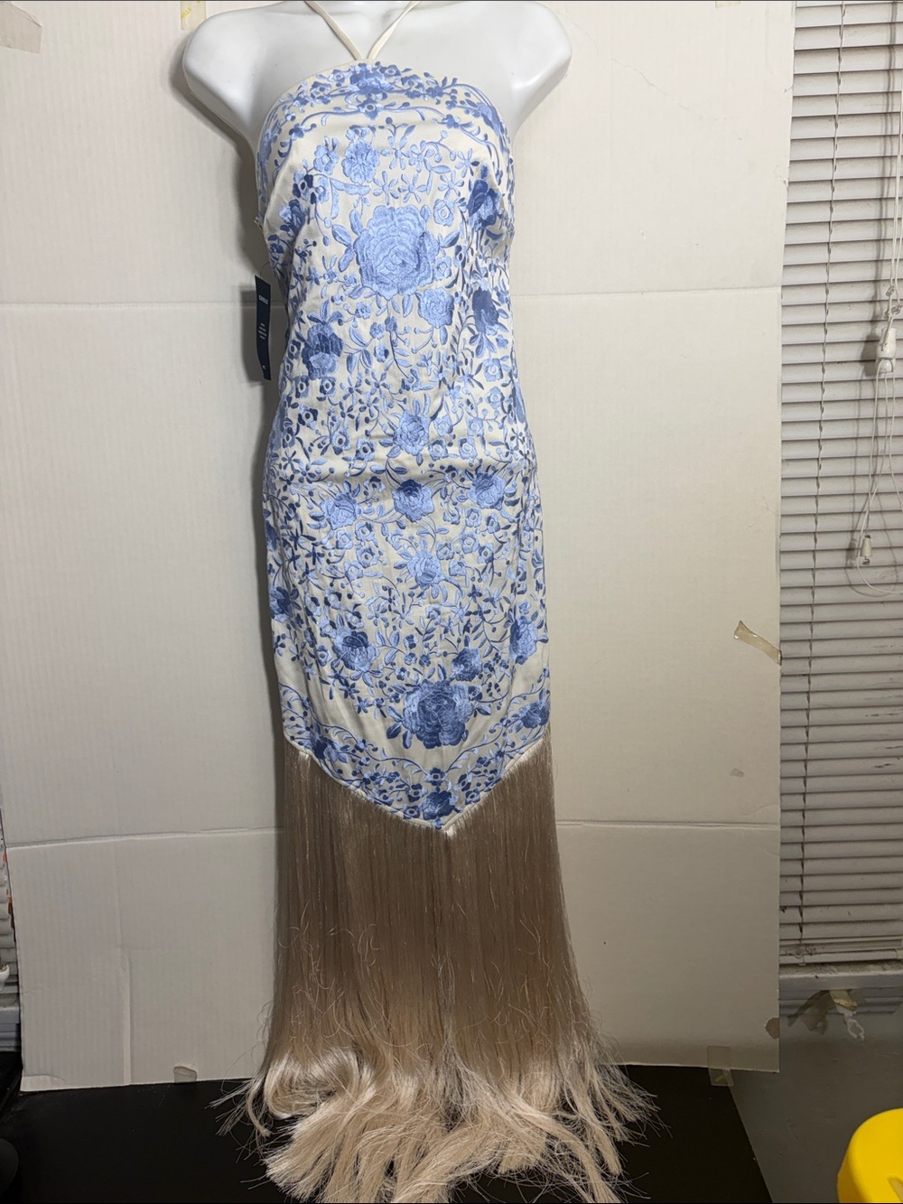 Mango Strapless Floral Fringe Dress FLORAL-EMBROIDERED DRESS WITH FRINGE DETAIL - Picture 2 of 6